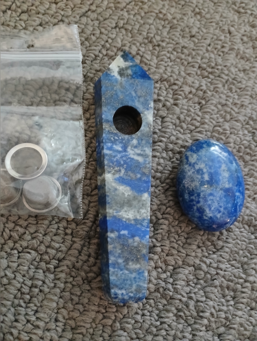 Natural Lapis With Screens And Matching Gemstone